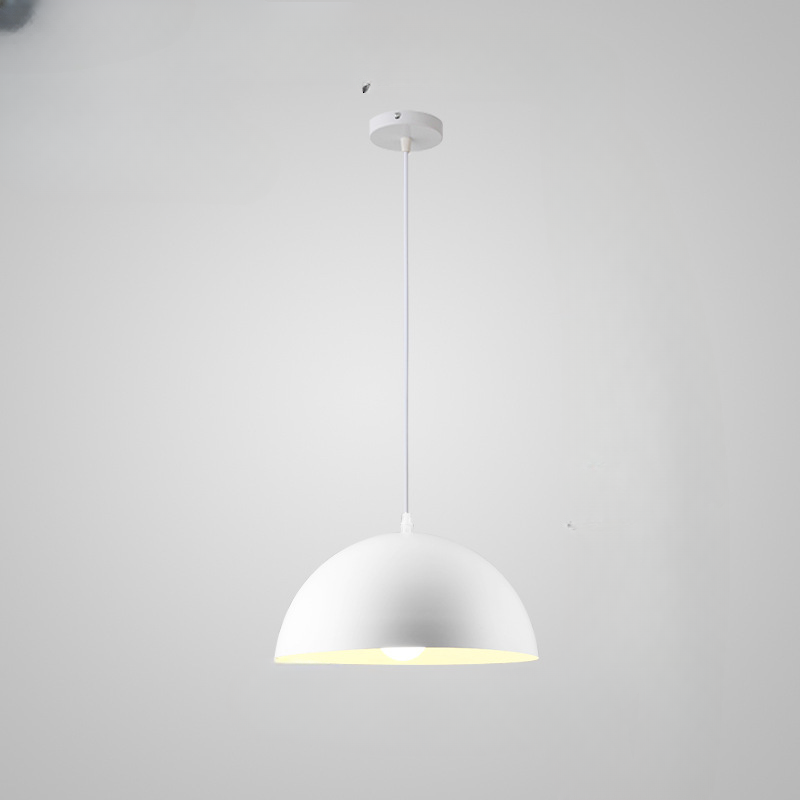 HEIKESZ Modern Minimalist Single Head Semicircle Chandelier Large Lampshade Creative Personality Decorative Light for Living Room Restaurant Exhibition Hall