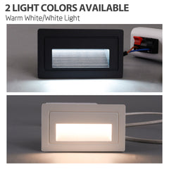 Heikesz Waterproof LED Step Light Outdoor Concealed Stair Ladder Footlight Embedded Wall Lamp for Safe Night Lighting