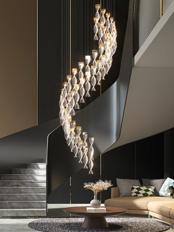 HEIKESZ Modern Minimalist LED Chandelier for Living Room Dining Kitchen Bedroom Luxury Nordic Design Long Pendant Light