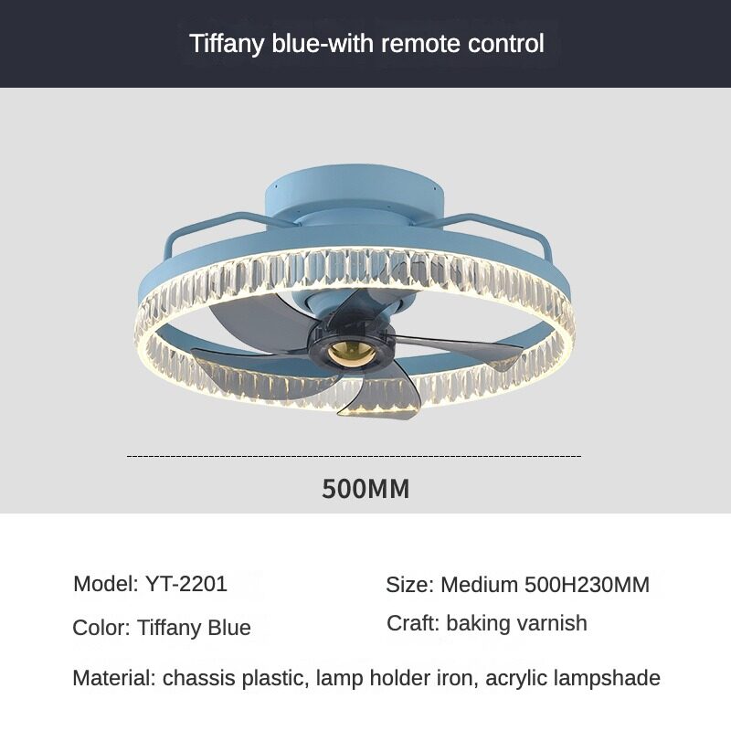 HEIKESZ Electric Fan Chandelier LED Drop Lights Modern Ceiling Fan with Mute Function Nordic Design for Dining Room and Home