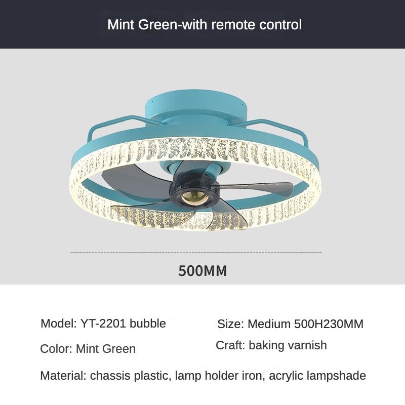 HEIKESZ Electric Fan Chandelier LED Drop Lights Modern Ceiling Fan with Mute Function Nordic Design for Dining Room and Home