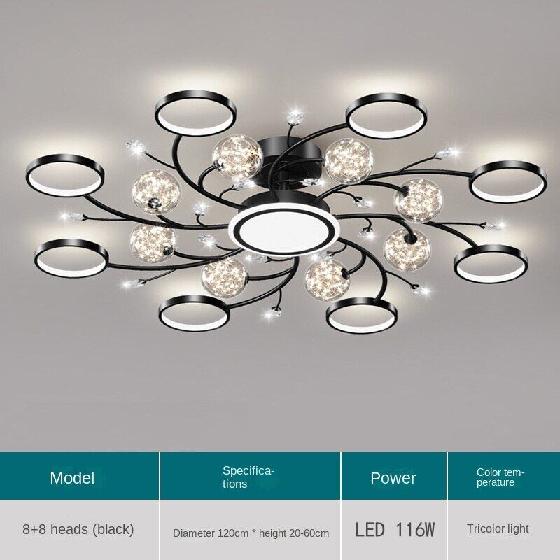 HEIKESZ Modern Starry Sky Projection Ceiling Lamp for Living Room Bedroom Coffee Shop Nordic Style Star Light