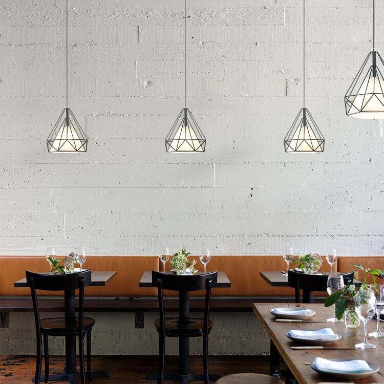 HEIKESZ Modern Chandelier Three-Head Wrought Iron Ceiling Lamp for Dining Room Bedroom Living Room LED Light Post-Modern Hanging Droplight