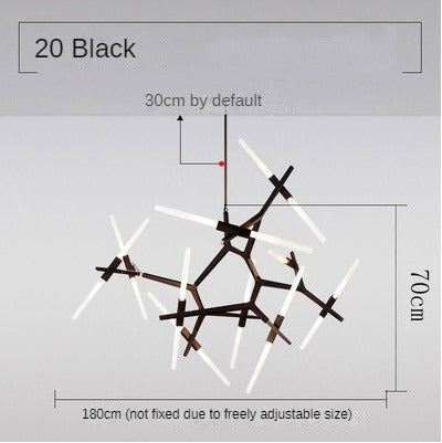 HEIKESZ Nordic Post Modern Tree Branch Chandelier Luxury Industrial Style Living Room Lamp for Home and Restaurant Decor