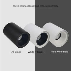 HEIKESZ LED Round Surface Mounted Spotlight Deep Anti Glare Wash Wall Light Long Tube Headless Lamp for Bedroom Living Room