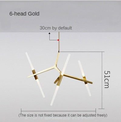 HEIKESZ Nordic Post Modern Tree Branch Chandelier Luxury Industrial Style Living Room Lamp for Home and Restaurant Decor