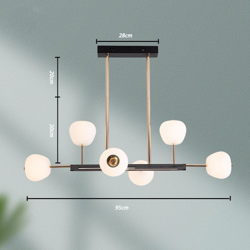 HEIKESZ Nordic Magic Bean Ring LED Chandelier Modern Minimalist Creative Lighting for Living Room Bedroom Study