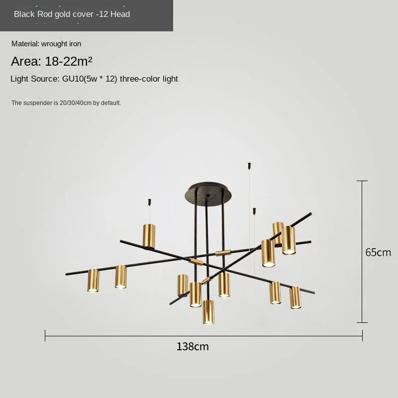 HEIKESZ Modern Minimalist One-Word Strip Chandelier for Dining Room Living Room Creative Lighting