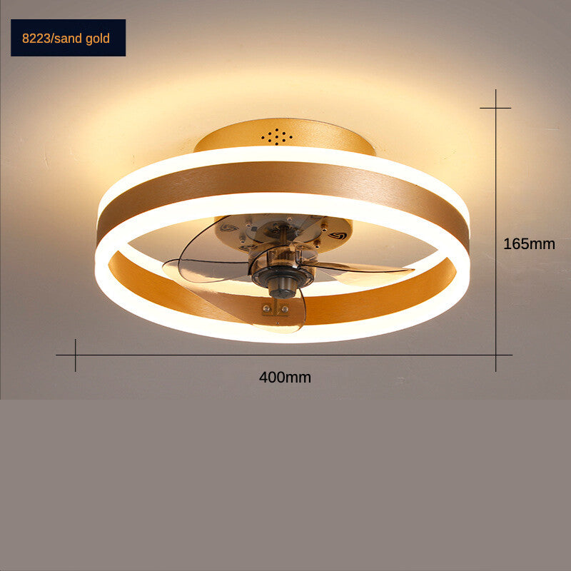 HEIKESZ LED Ceiling Fan Light Nordic Modern Design Invisible Fan Lamp for Bedroom Dining Room Balcony One-year Warranty  Energy Saving
