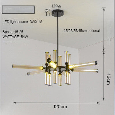 HEIKESZ Nordic Modern LED Glass Chandelier for Living Room Dining Bedroom Simple Creative Lighting Fashion Lamps