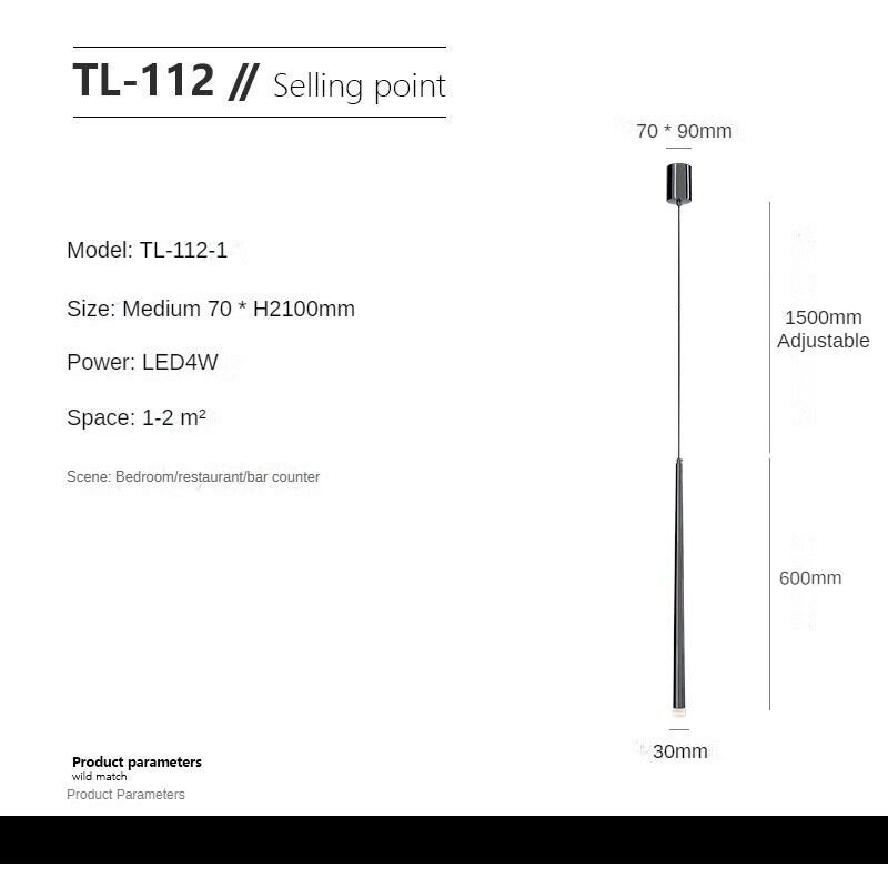 HEIKESZ Simple and Light Luxury Bedroom Droplight Nordic Internet Celebrity Living Room Background Wall Lamp Hanging Line