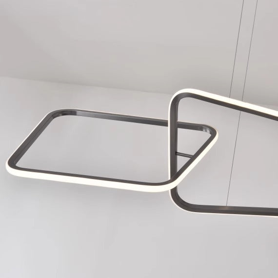 HEIKESZ Luxury Post-Modern Chandelier Long Light Stainless Steel Designer Lamp for Living Room Restaurant Bar Villa Home Ceiling Lighting