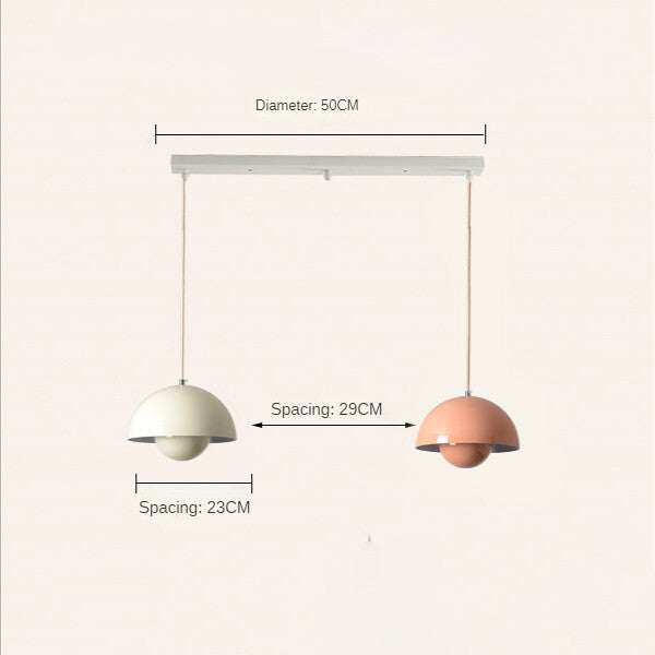 HEIKESZ Danish Designer Bud Chandelier Macaron Three Heads Dining Room Lamp Nordic Modern Minimalist Bedroom Lighting