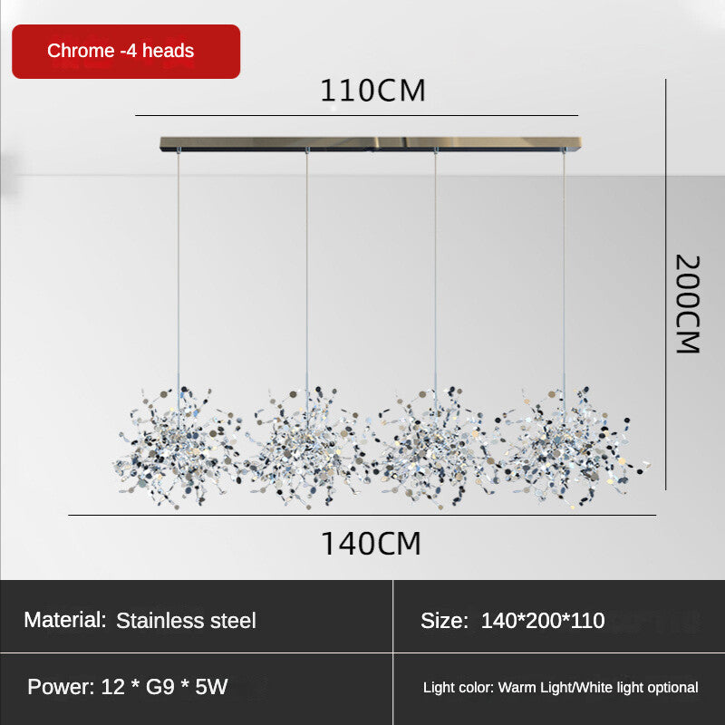 HEIKESZ Nordic Sequin Chandelier Creative Artistic Lamp for Dining Room Hotel Bar Stainless Steel Decorative Light