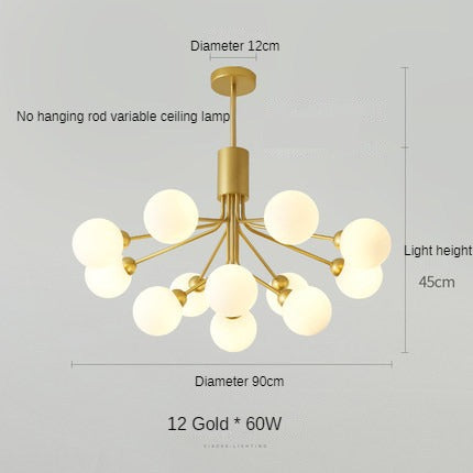 HEIKESZ Nordic Modern Minimalist Ceiling Lamp Dual-Use Living Room Bedroom Creative Bean Chandelier Internet Celebrity Lighting