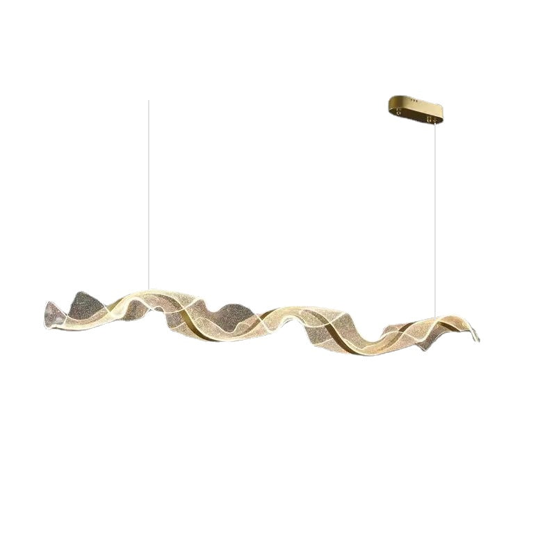 HEIKESZ Creative Ribbon Chandelier Modern Minimalist Luxury Designer Lamp for Restaurant Bar Living Room Artistic Light