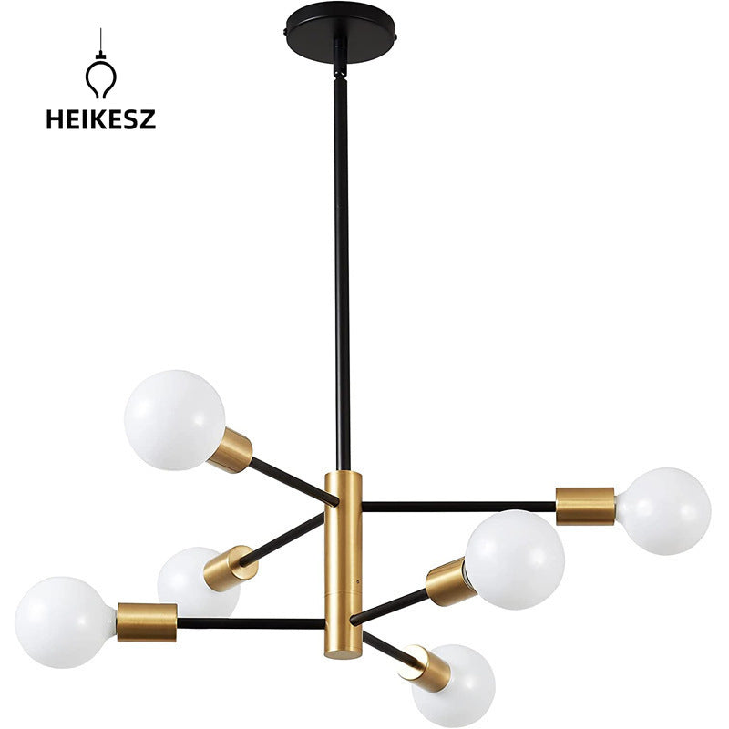 Heikesz Satellite Chandelier Retro Industrial Style LED Ceiling Light for Living Room Restaurant American Country Hanging Lamp