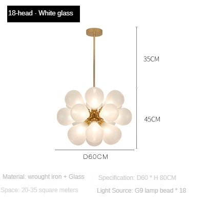 HEIKESZ Modern Minimalist Chandelier Creative Personality Art Nordic Balloon Bubble Glass Lamp for Bedroom Restaurant Princess Room