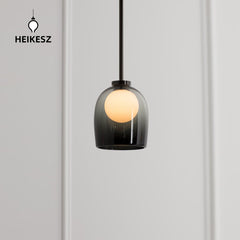 HEIKESZ Nordic Pendant Lamp Modern Glass Chandelier for Restaurant Cafe Bedroom Ceiling Light Fixtures Simple Art Decor