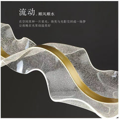 HEIKESZ Creative Ribbon Chandelier Modern Minimalist Luxury Designer Lamp for Restaurant Bar Living Room Artistic Light