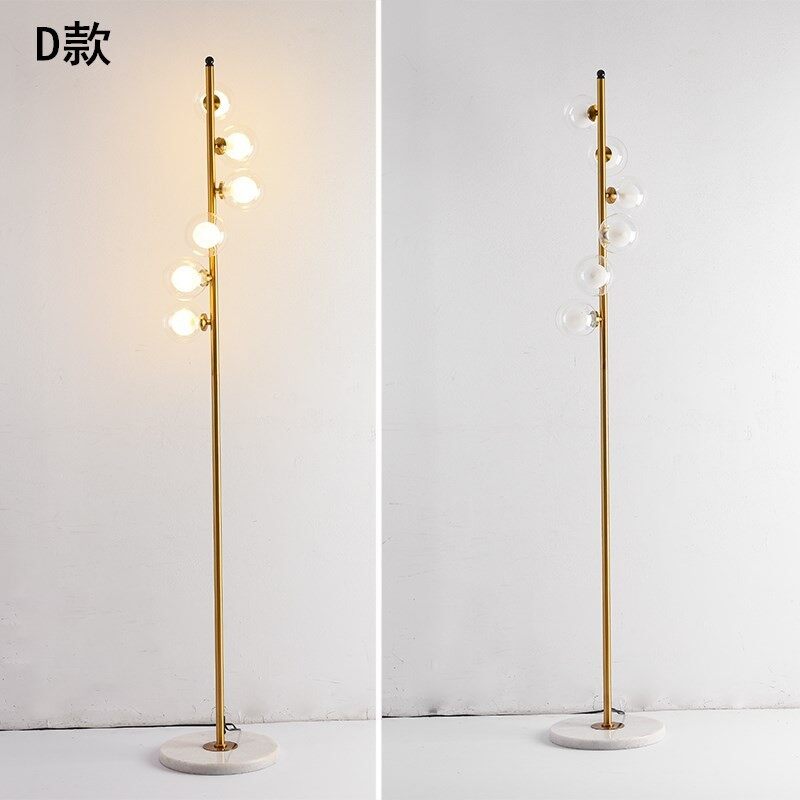 HEIKESZ Nordic Magic Beans Fall Floor Lamp Creative Marble Molecule Light Luxury Vertical Simple Sofa Lamp for Living Room