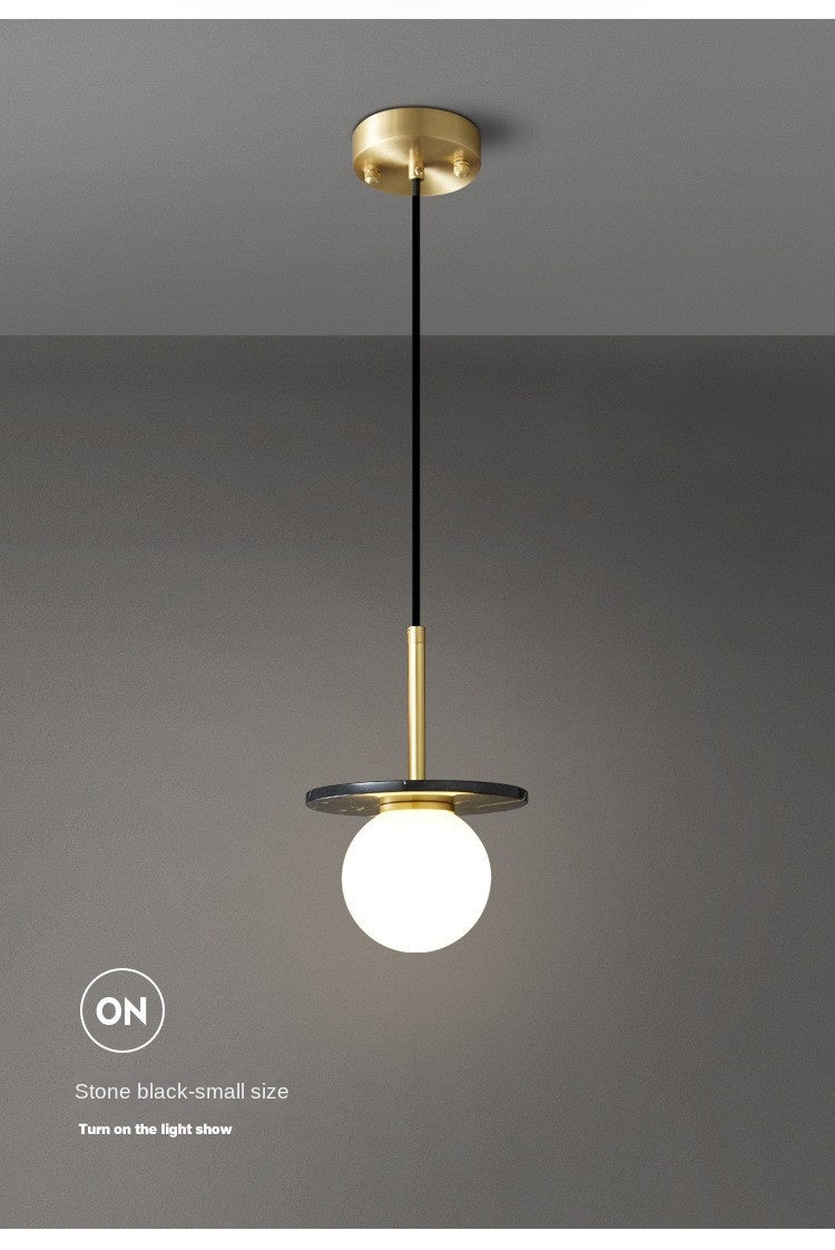 HEIKESZ Nordic Post-Modern Marble Copper Droplight UFO Lamps for Cafe Bar Table Bedroom Bedside Ceiling Lights Chandeliers Light Fixtures