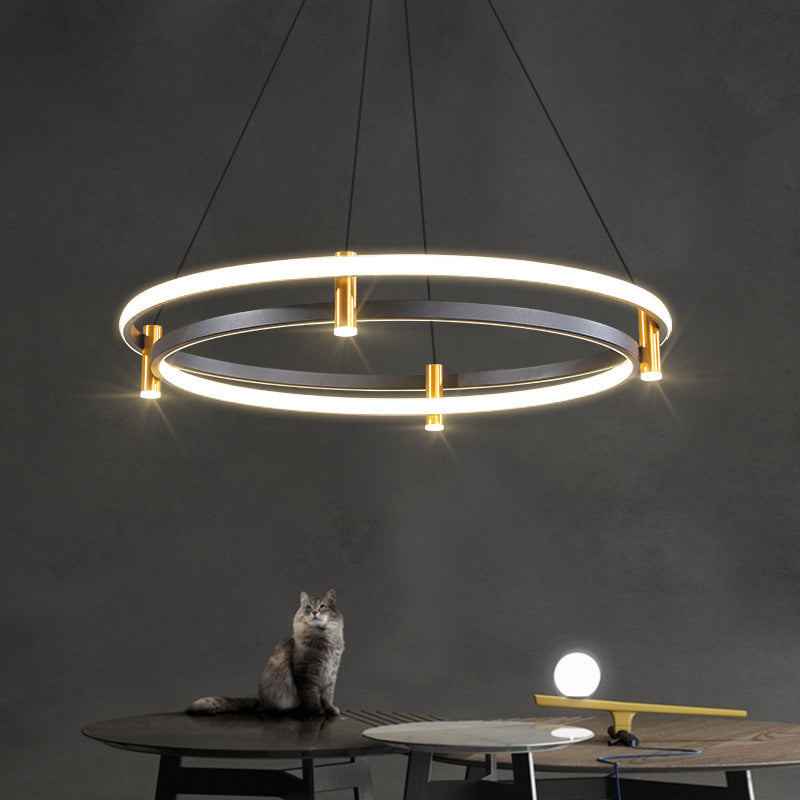 HEIKESZ Minimalist Ring Chandelier Modern Luxury Living Room Bedroom Dining Room Lighting Fixture Creative Designer Art Lamp