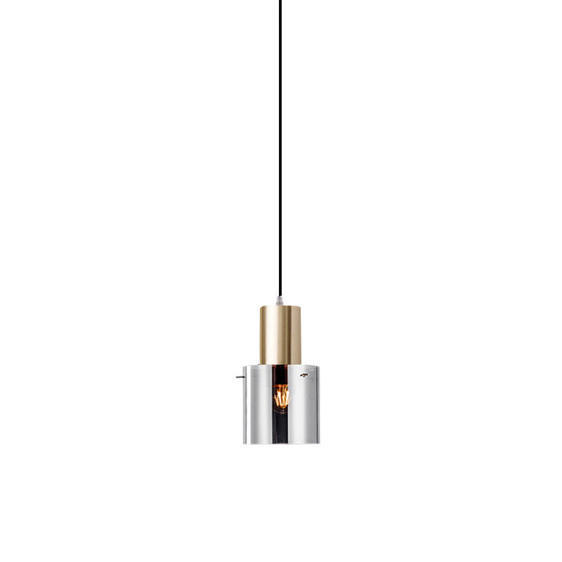 HEIKESZ Modern Luxury Nordic Droplight Electroplated Smoky Gray Glass Lamp for Living Room Bedroom Dining Room Ceiling Lighting