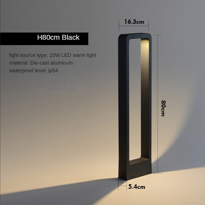 HEIKESZ Oriental Gate Outdoor LED Lawn Lamp Waterproof Warm Light for Garden Villa Community Landscape Lighting