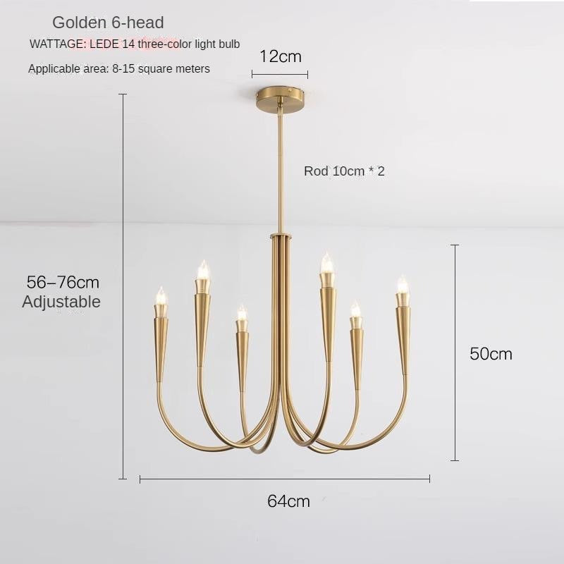 HEIKESZ Nordic Antique Chandelier Luxury French Style Retro Bedroom Candle Dining Room Designer Light