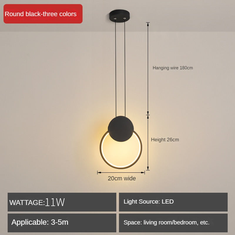 HEIKESZ Minimalist Bedroom Chandelier Long Line Ambience Light Creative Single Head LED Small Droplight for Living Room Celling Lighting Full Spectrum