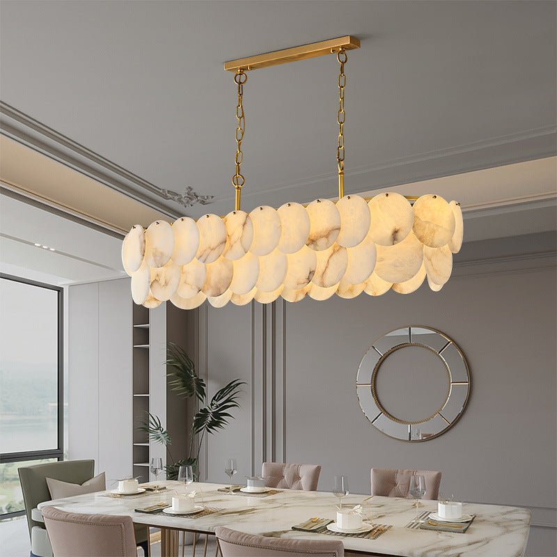 HEIKESZ Luxury Marble Chandelier Post Modern Copper Light Designer Villa Lighting for Living Room Bedroom Dining Room