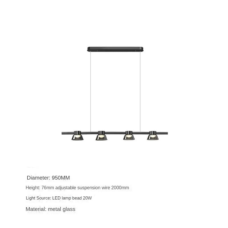 HEIKESZ Modern Minimalist Chandelier Long Glass Nordic Style Lighting for Living Room Bedroom Restaurant Bar