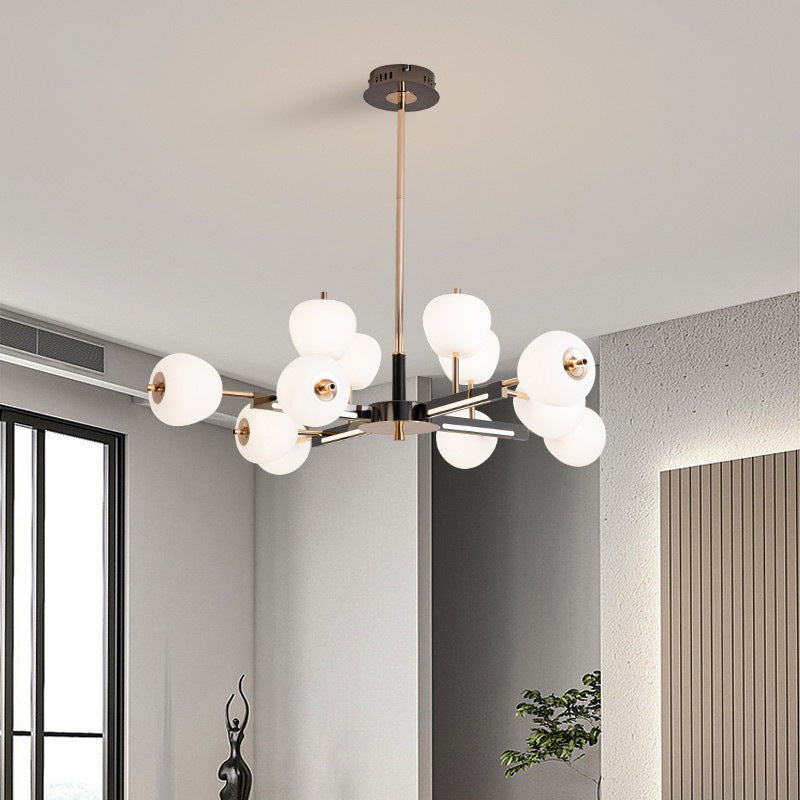 HEIKESZ Nordic Magic Bean Ring LED Chandelier Modern Minimalist Creative Lighting for Living Room Bedroom Study