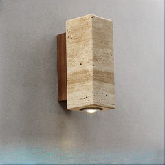 HEIKESZ Natural Yellow Cave Stone Wall Lamp Japanese Style Silent Bedroom Bedside Light for Living Room