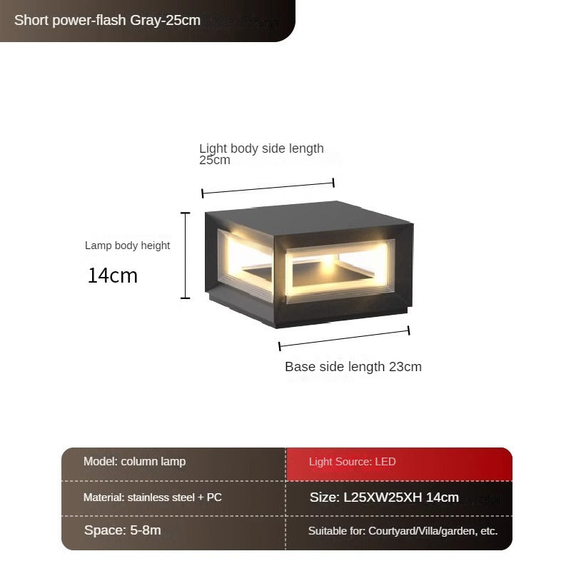 HEIKESZ Solar Pillar Lamp Waterproof Outdoor Lighting for Garden Courtyard Gate Villa Door Wall Decoration