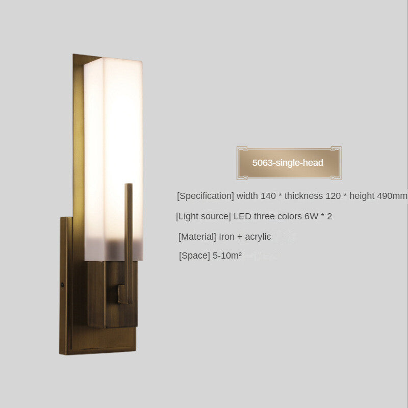 HEIKESZ Modern Chinese Style Wall Lamp Minimalist Living Room Bedside Lighting Stair Aisle TV Background Decoration