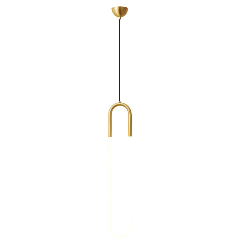 HEIKESZ All Copper Bedside Pendant Lamp Nordic Long Line Lamp Modern Simple Light Luxury Creative Minimalist Bedroom Small Droplight for Living Room Decor