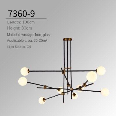 HEIKESZ 2023 Modern Line Chandelier Nordic Glass Ball Droplight for Dining Room Living Room Bar Study Model Room