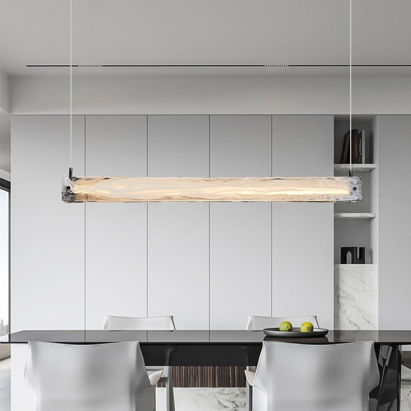 HEIKESZ Italian Minimalist Long Bar Chandelier Light Luxury Cloud Mist Glass Dining Room Bar Table Designer Lighting