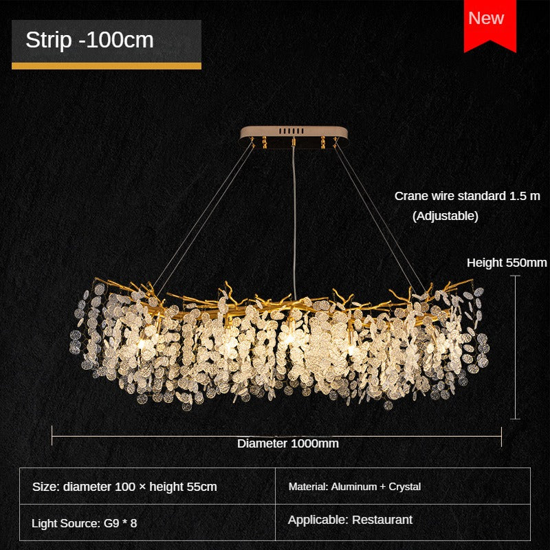 HEIKESZ Crystal Pendant Lamp Modern Living Room Chandelier Designer Money Tree Branch Light French Style Luxury Lighting