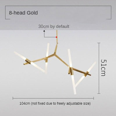 HEIKESZ Nordic Post Modern Tree Branch Chandelier Luxury Industrial Style Living Room Lamp for Home and Restaurant Decor