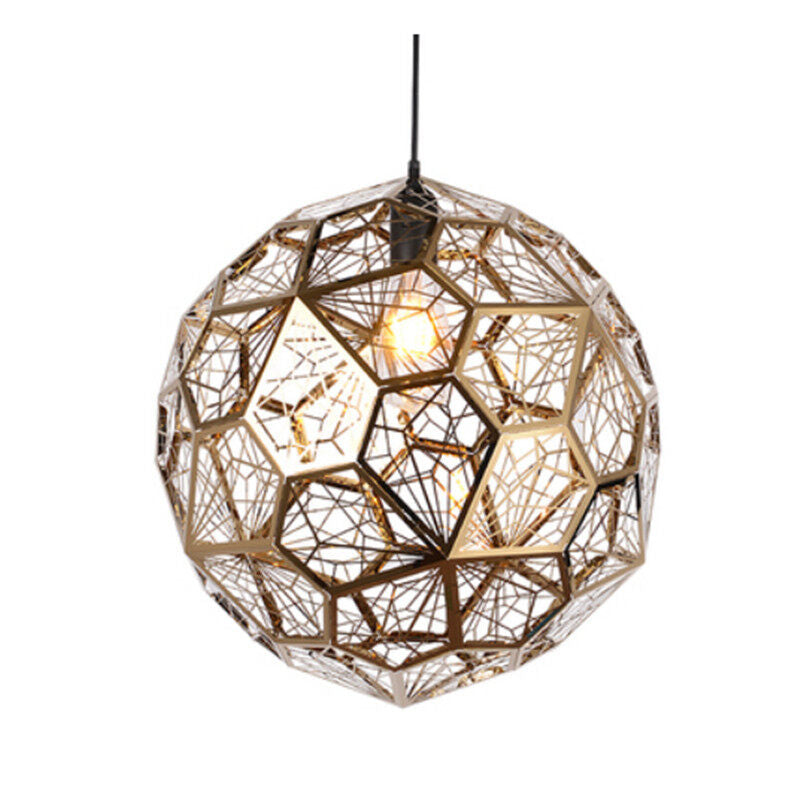HEIKESZ Post-Modern Nordic Art Geometric Stainless Steel Round Diamond Ball Pendant Lamp Creative Chandelier for Living Room Bedroom Bar Restaurant Lighting