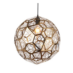 HEIKESZ Post-Modern Nordic Art Geometric Stainless Steel Round Diamond Ball Pendant Lamp Creative Chandelier for Living Room Bedroom Bar Restaurant Lighting