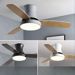 HEIKESZ Nordic Fan Lamp Modern Minimalist Ceiling Fan LED Light Mute Home Decoration Fan Style Ceiling Lamp