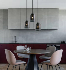 HEIKESZ Nordic Minimalist Pendant Lamp Single Head Glass Chandelier Creative Bedroom Ceiling Light Fixtures for Dining Room Bar Bedside Decor