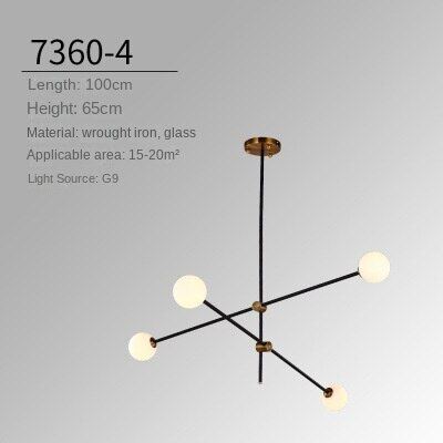 HEIKESZ 2023 Modern Line Chandelier Nordic Glass Ball Droplight for Dining Room Living Room Bar Study Model Room