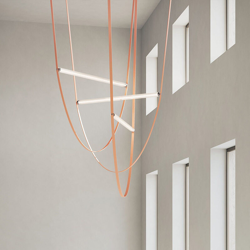 HEIKESZ Italian Minimalist Chandelier for High Ceiling Living Room Duplex Villa Staircase Modern Lighting Fixture