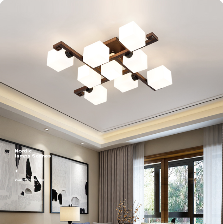 HEIKESZ Chinese Ceiling Lamp Led Solid Wood Simplicity Antique Master Bedroom Living Room Home Hall Light