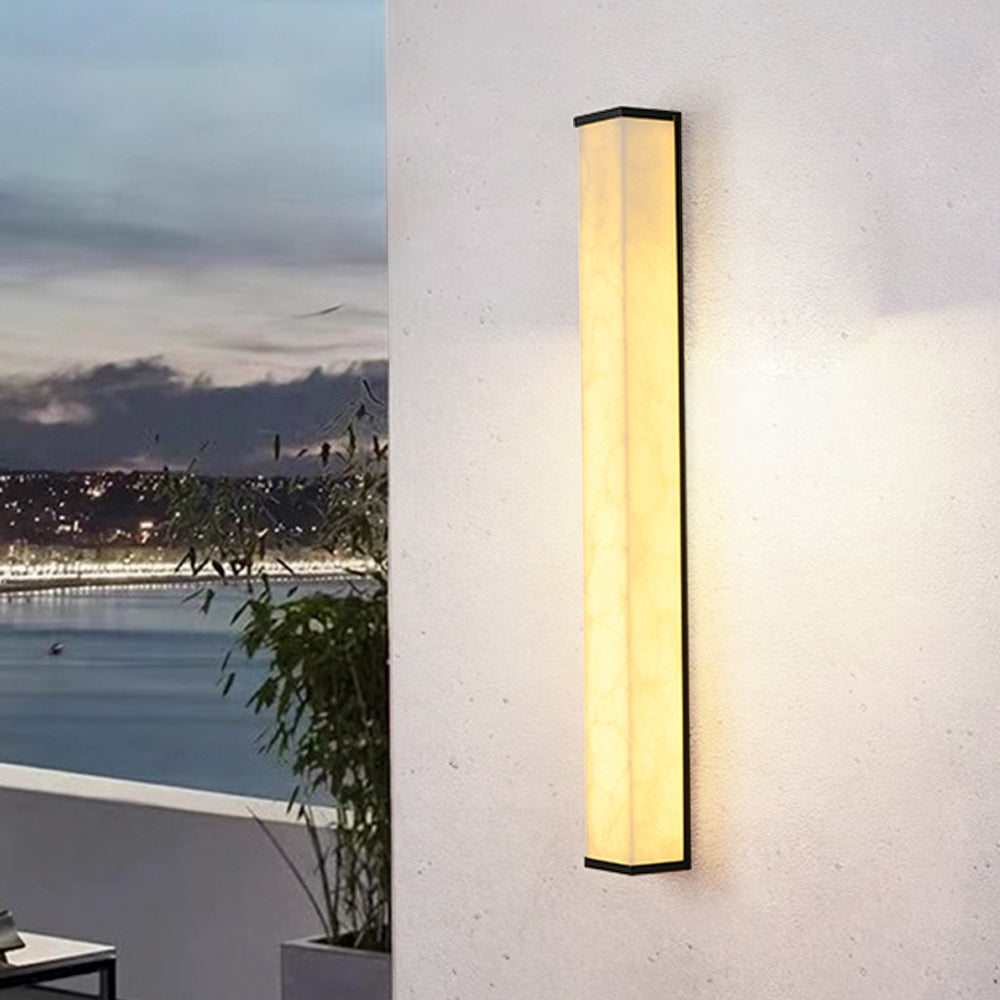 HEIKESZ Chinese Style Scagliola Wall Lamp Outdoor Lighting for Villa Stair Exterior Background Wall Balcony Terrace Study Simple Ceiling Fixtures